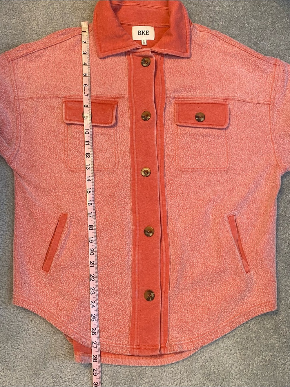 BKE Button Up Pink Shacket Jacket Womens Small Comfy Fall - Picture 6 of 6